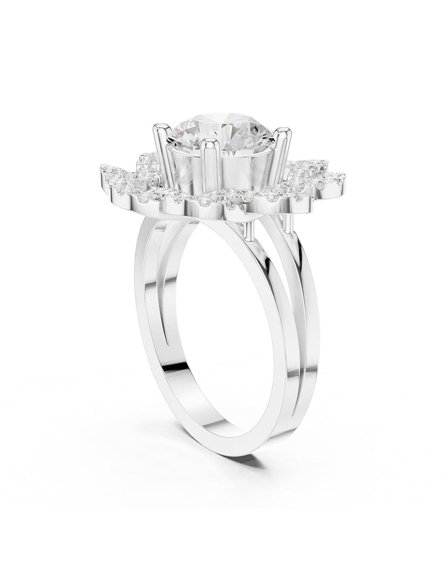 Anillo de compromiso - piedras laterales - AMORE211-RD-LG