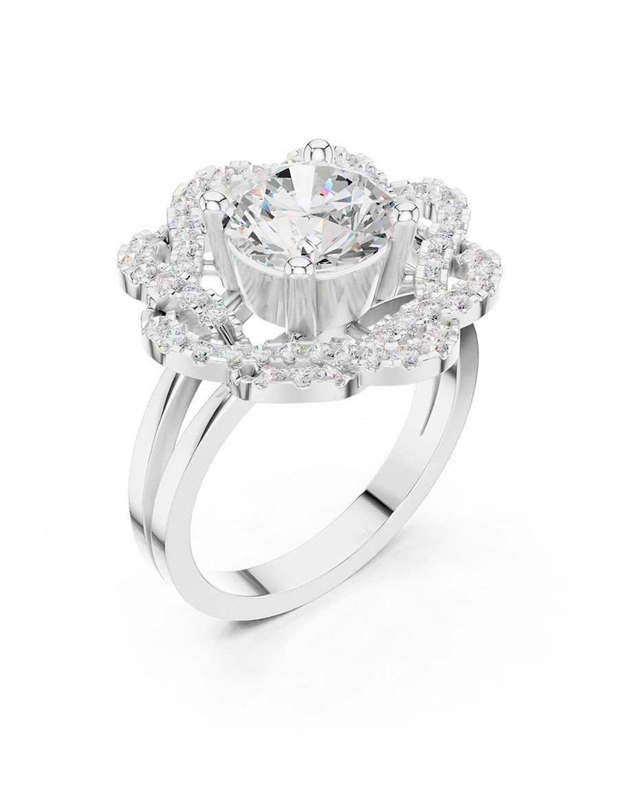 Montura para personalizar - piedras laterales - AMORE211-RD