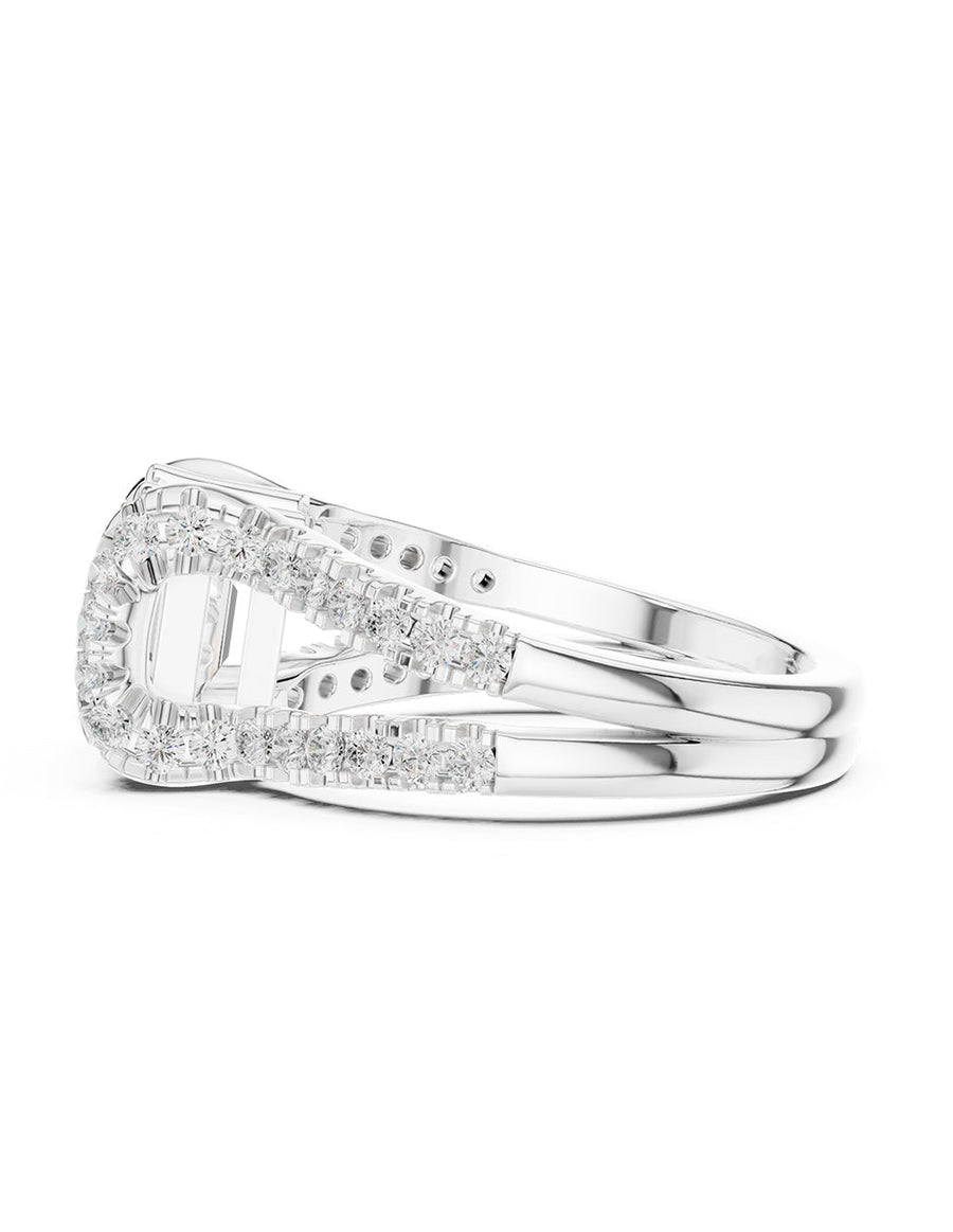 Anillo de compromiso - piedras laterales - AMORE214-EM-LG