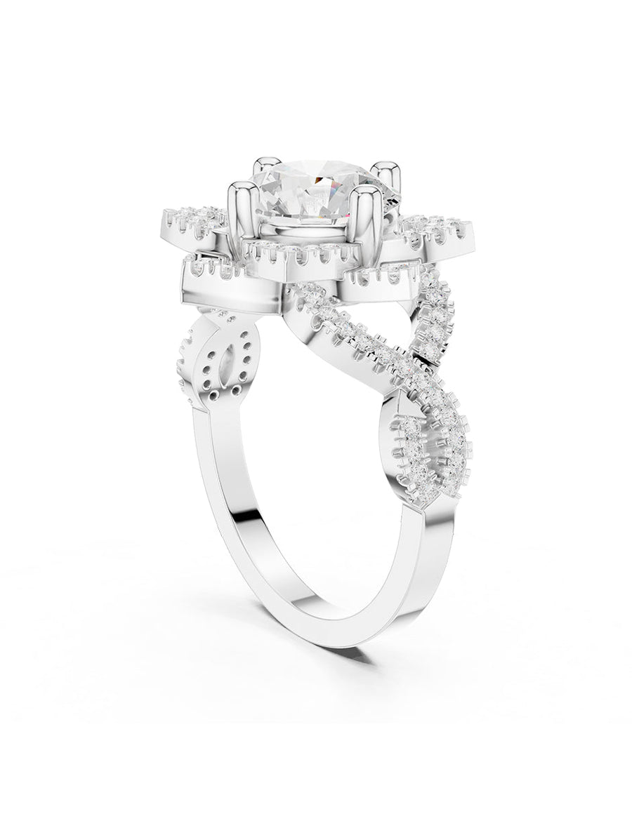 Anillo de compromiso - piedras laterales - AMORE215-RD-LG