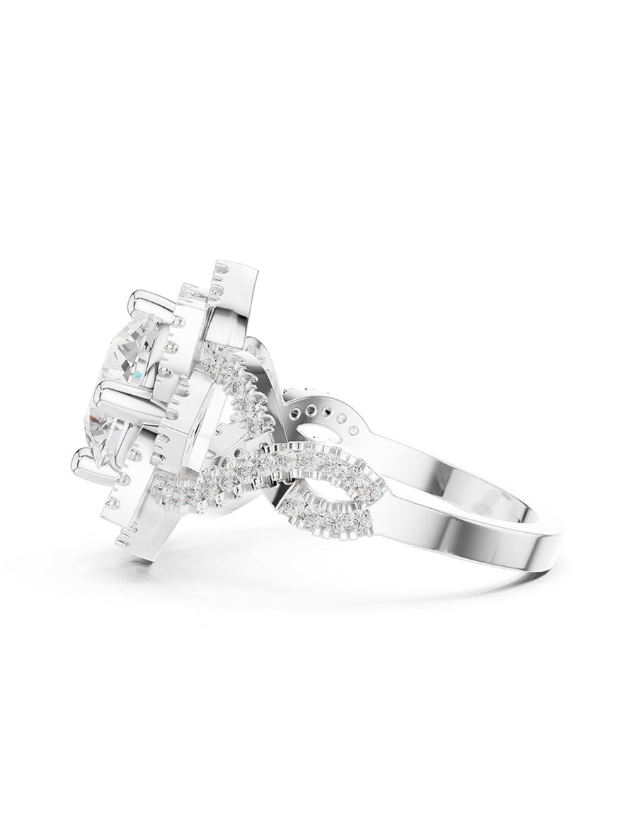 Anillo de compromiso - piedras laterales - AMORE215-RD-LG
