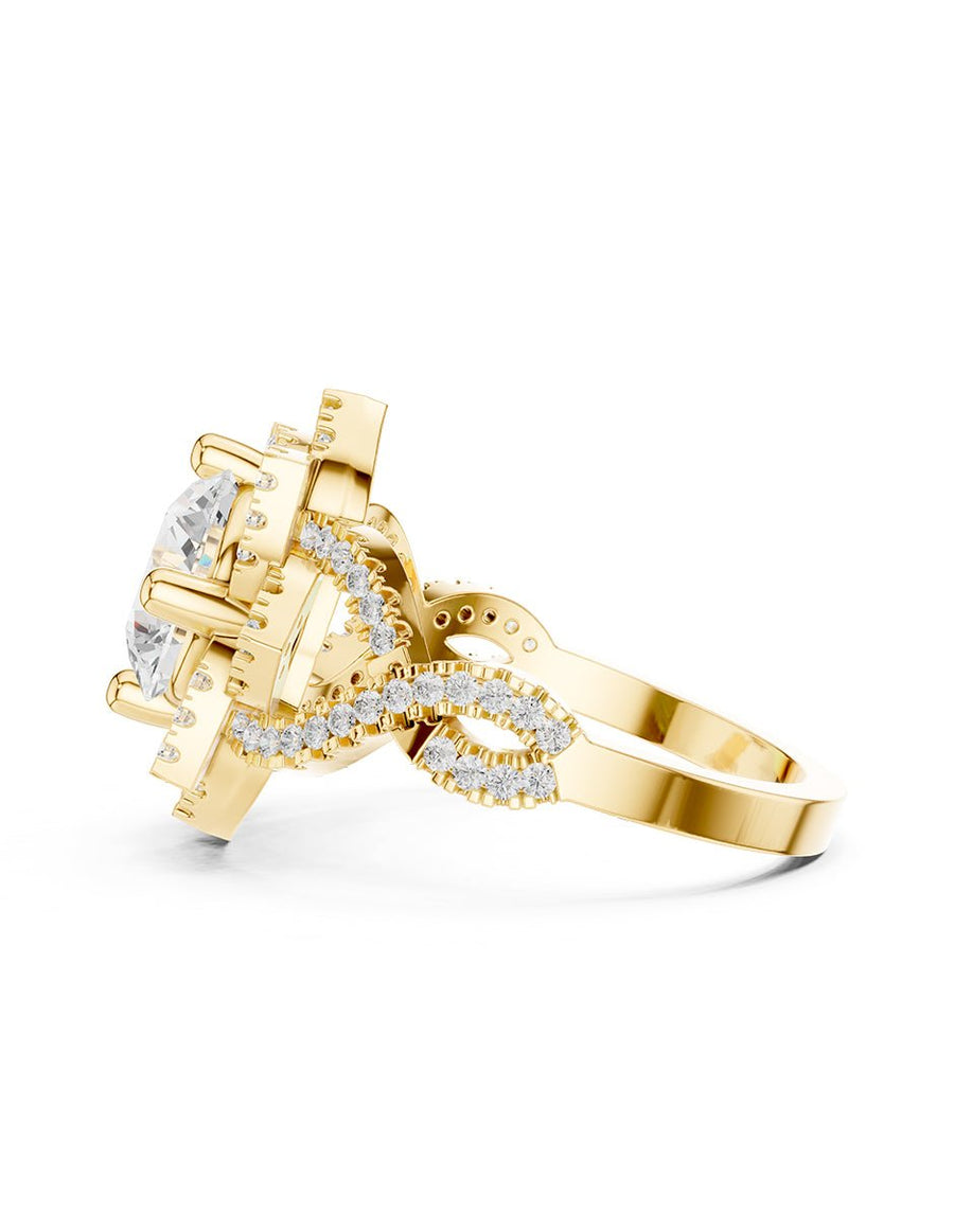 Anillo de compromiso - piedras laterales - AMORE215-RD-LG