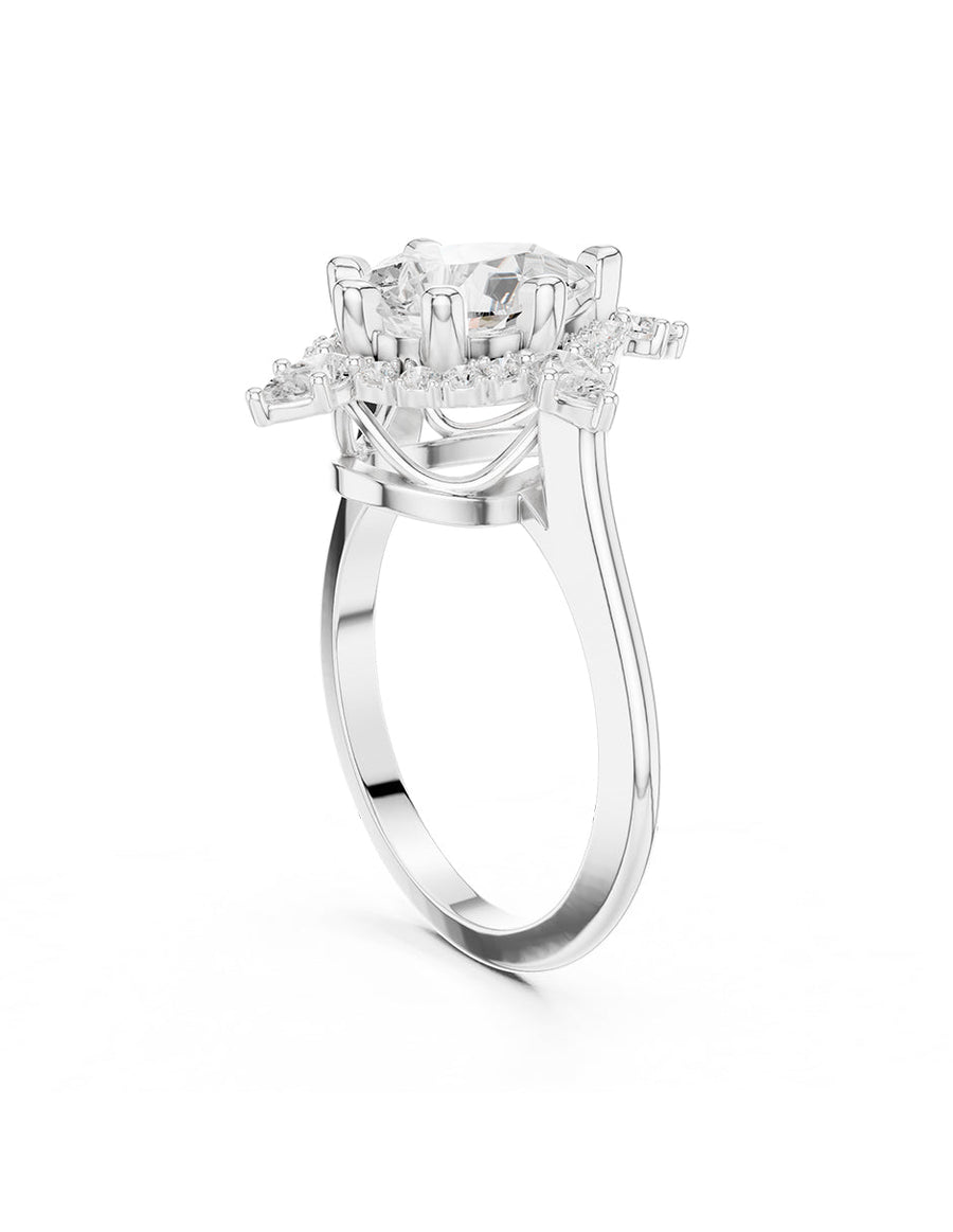 Anillo de compromiso - piedras laterales - AMORE216-OV-LG