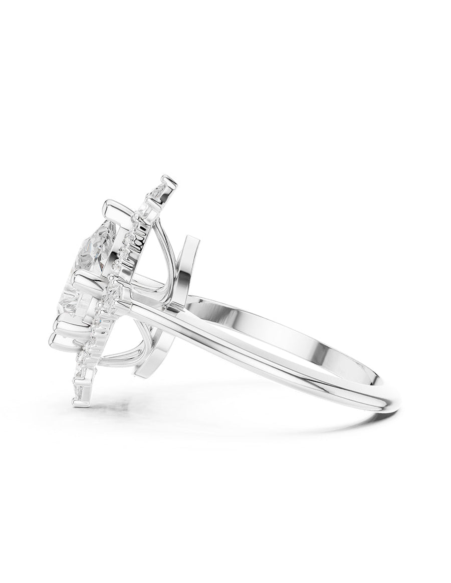Anillo de compromiso - piedras laterales - AMORE216-OV-LG
