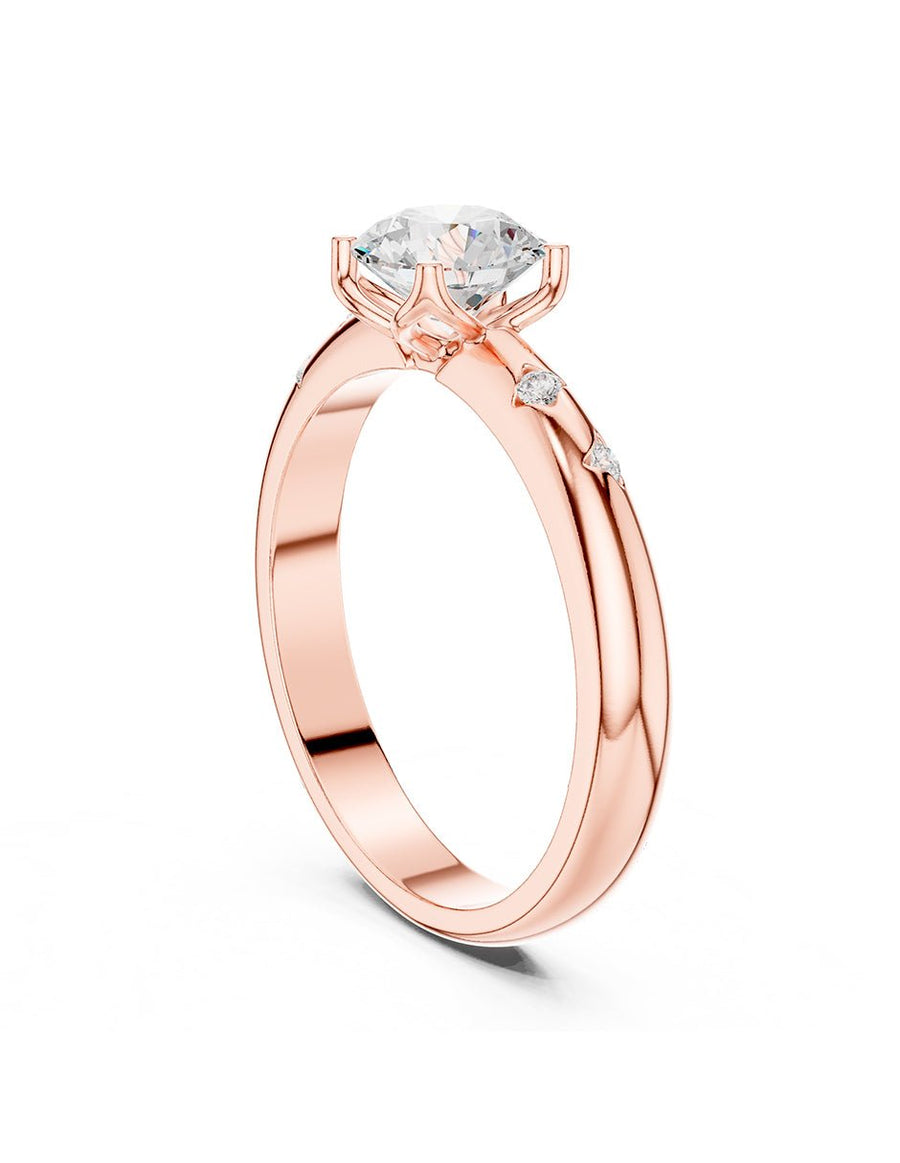 Anillo de compromiso - piedras laterales - AMORE217-RD-LG