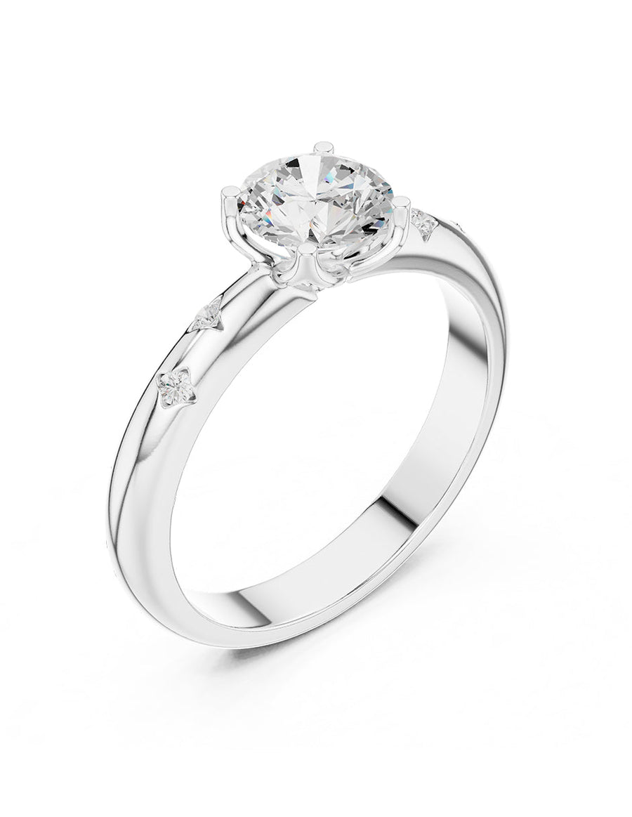 Anillo de compromiso - piedras laterales - AMORE217-RD-LG