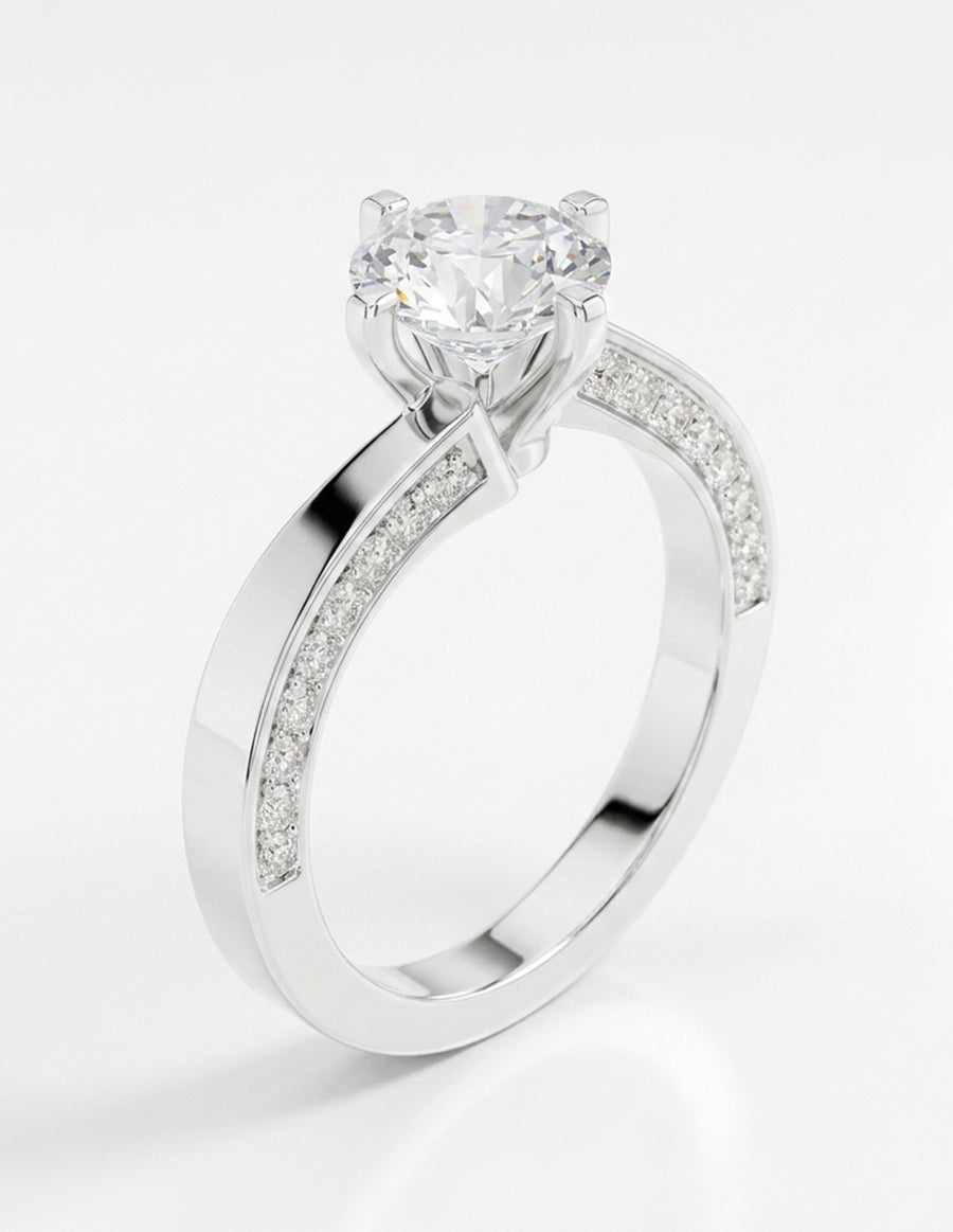 Montura para personalizar - piedras laterales - AMORE219-RD