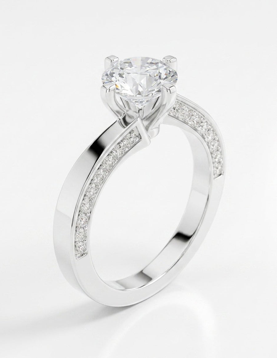 Anillo de compromiso - piedras laterales - AMORE219-RD-LG