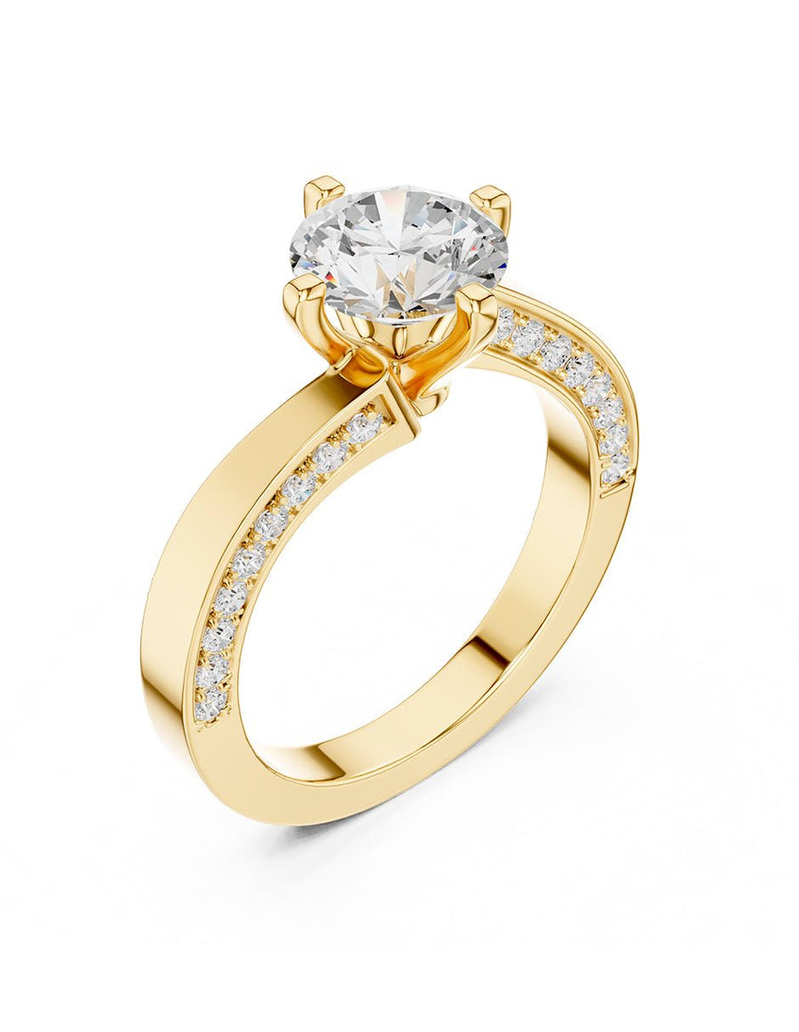 Anillo de compromiso - piedras laterales - AMORE219-RD-LG