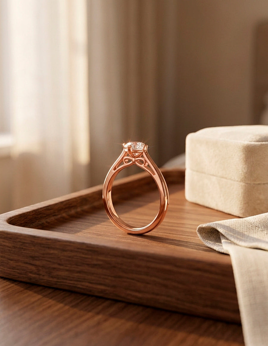 Anillo de Compromiso - solitario - AMORE22-RD-CZ