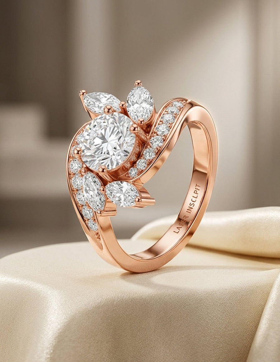 Anillo de compromiso - piedras laterales - AMORE220-RD-LG