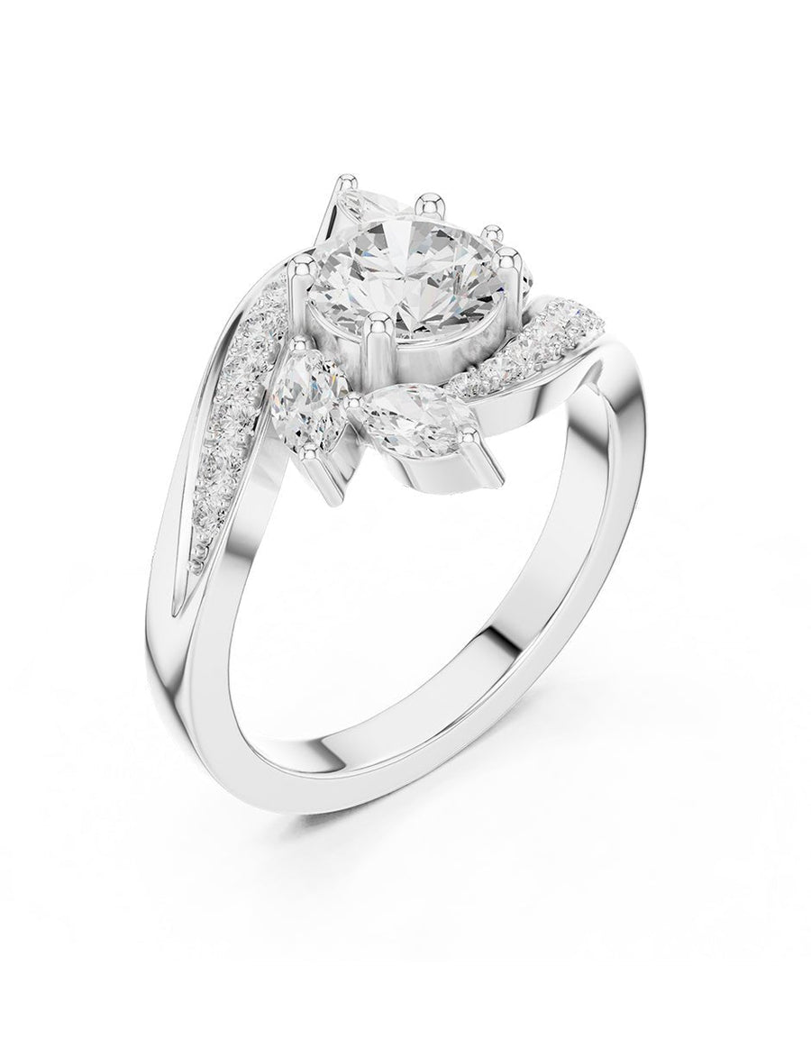Anillo de compromiso - piedras laterales - AMORE220-RD-LG