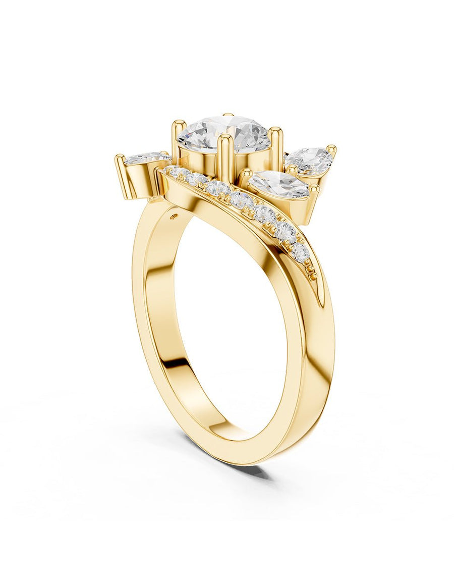 Anillo de compromiso - piedras laterales - AMORE220-RD-LG