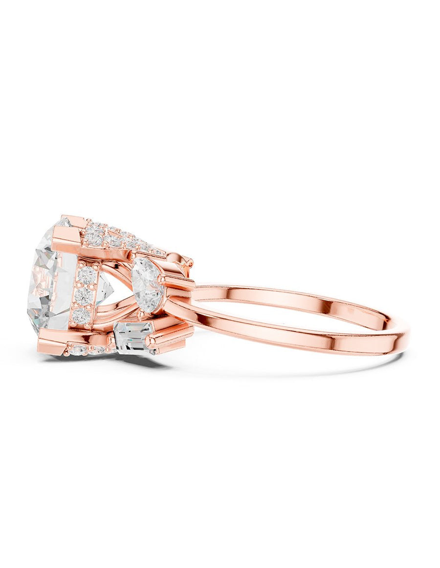 Anillo de compromiso - piedras laterales - AMORE221-RD-LG