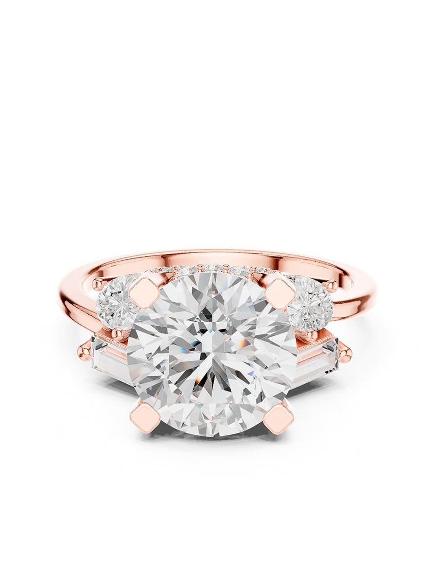 Anillo de compromiso - piedras laterales - AMORE221-RD-LG