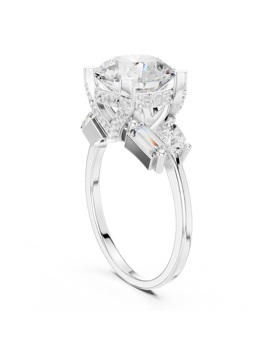 Anillo de compromiso - piedras laterales - AMORE221-RD-LG