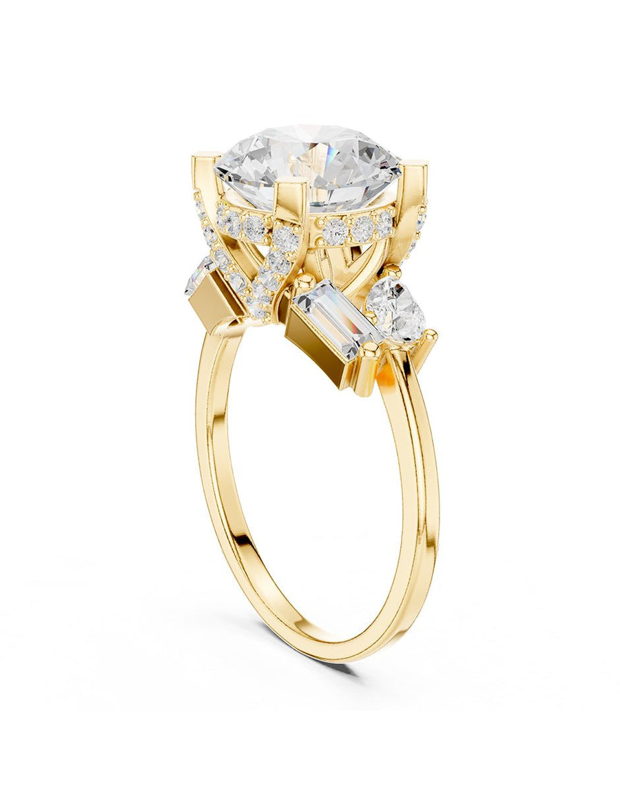Anillo de compromiso - piedras laterales - AMORE221-RD-LG