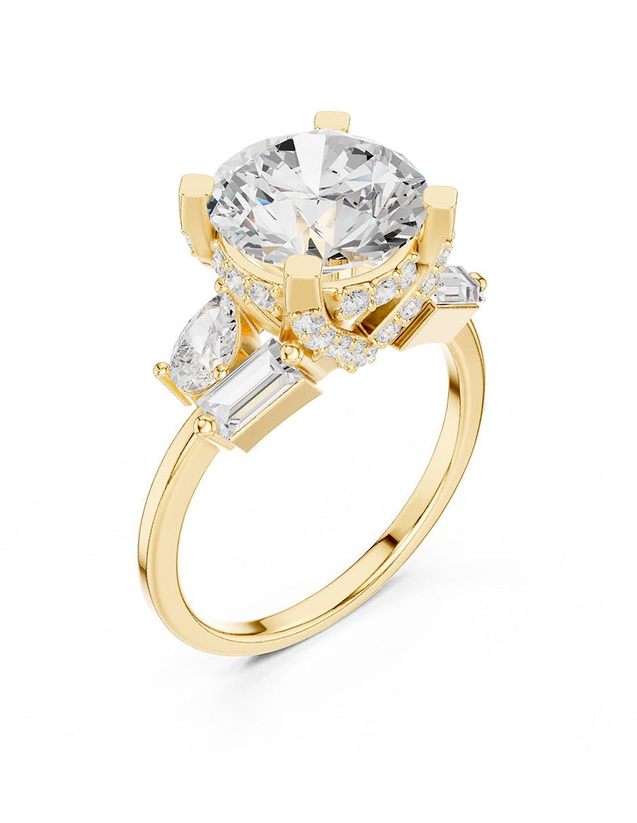 Anillo de compromiso - piedras laterales - AMORE221-RD-LG