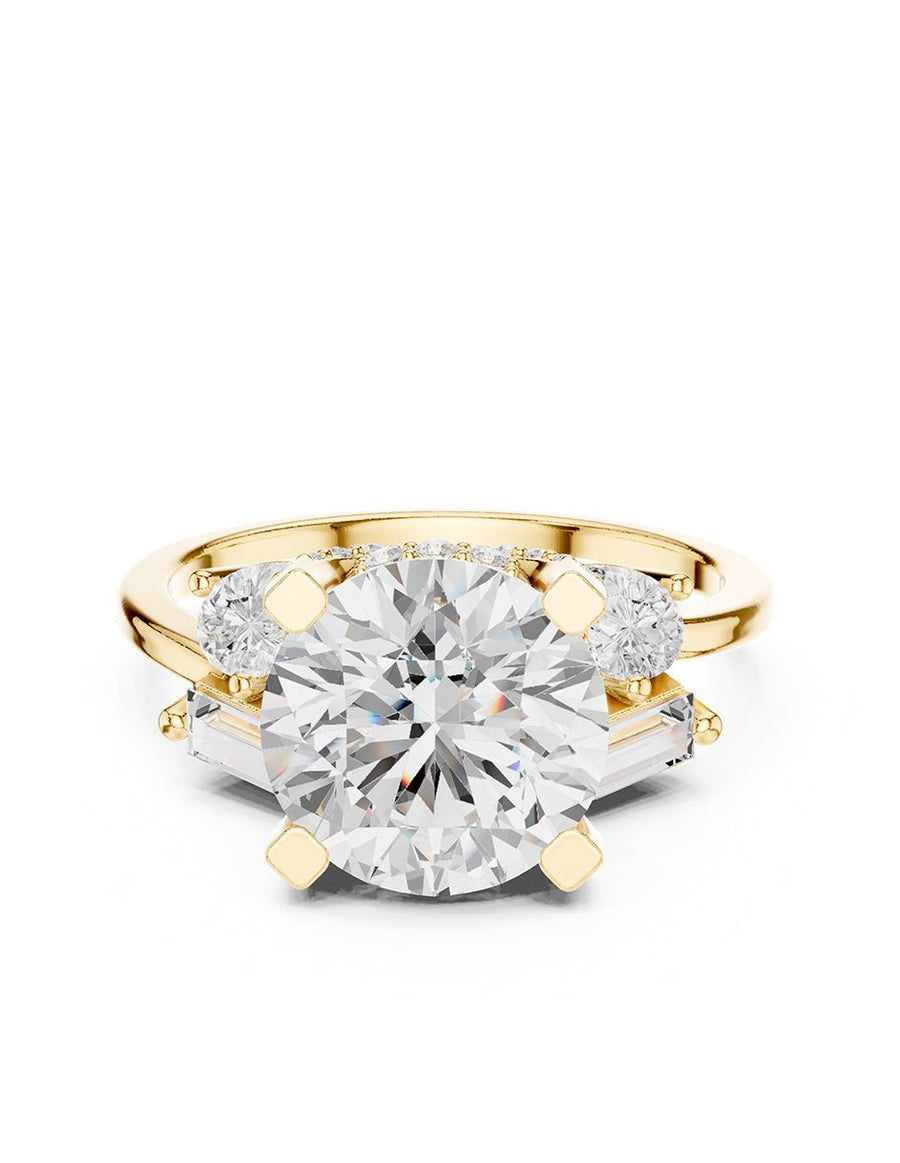 Anillo de compromiso - piedras laterales - AMORE221-RD-LG