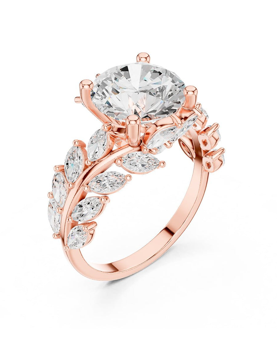 Anillo de compromiso - piedras laterales - AMORE222-RD-LG