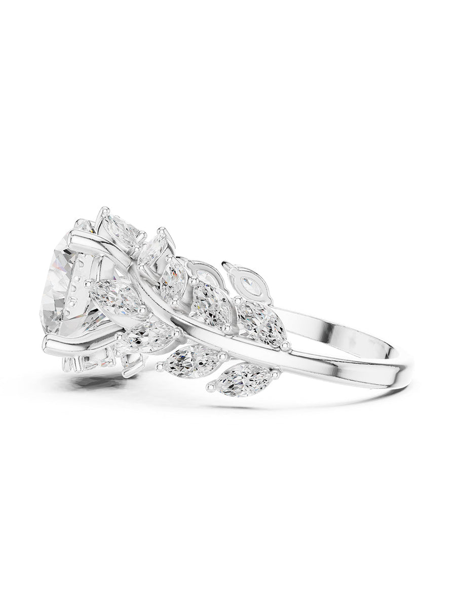 Montura para personalizar - piedras laterales - AMORE222-RD
