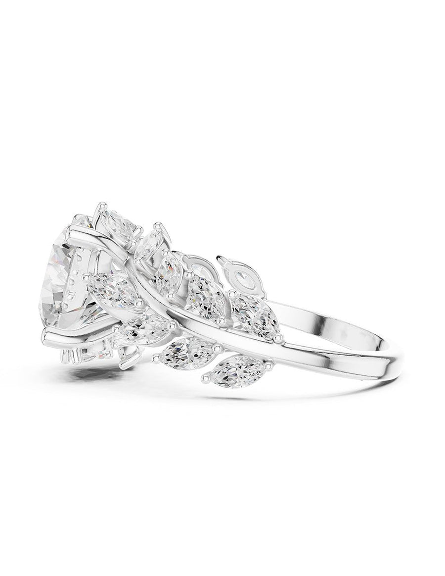 Anillo de compromiso - piedras laterales - AMORE222-RD-LG