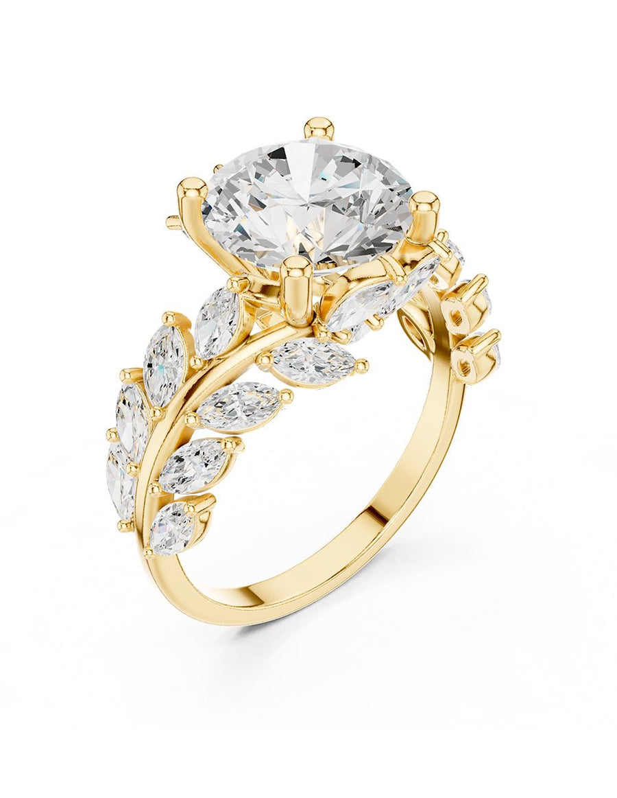 Anillo de compromiso - piedras laterales - AMORE222-RD-LG