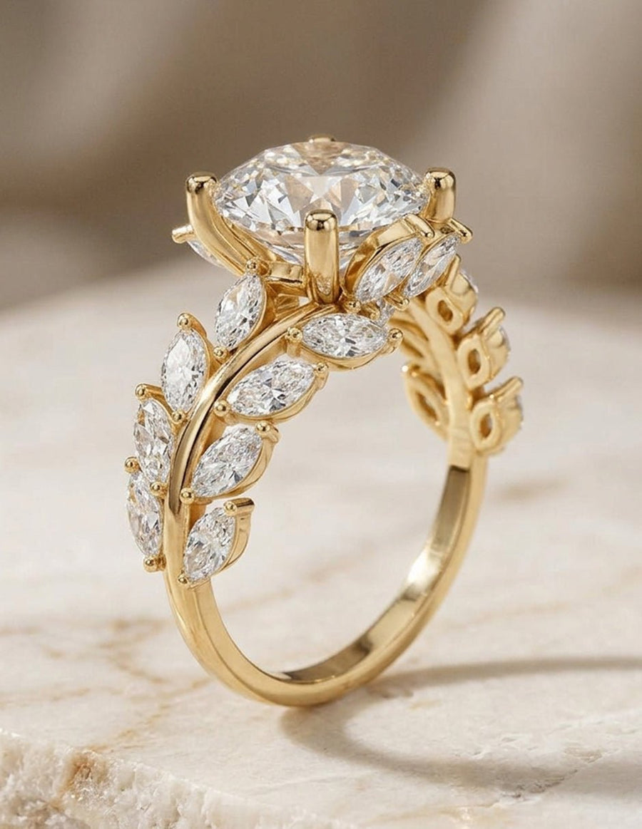 Anillo de compromiso - piedras laterales - AMORE222-RD-LG