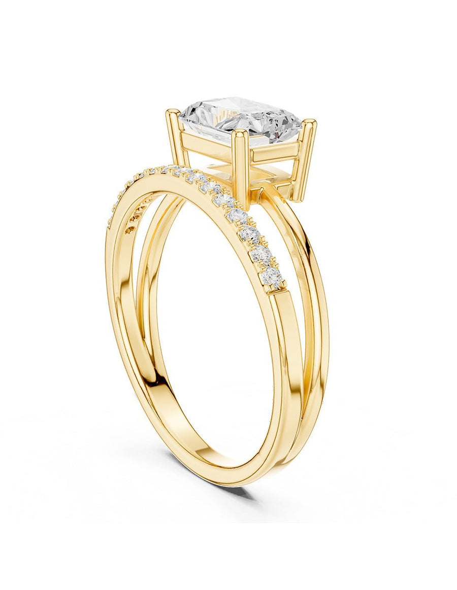 Anillo de compromiso - piedras laterales - AMORE223-EM-LG