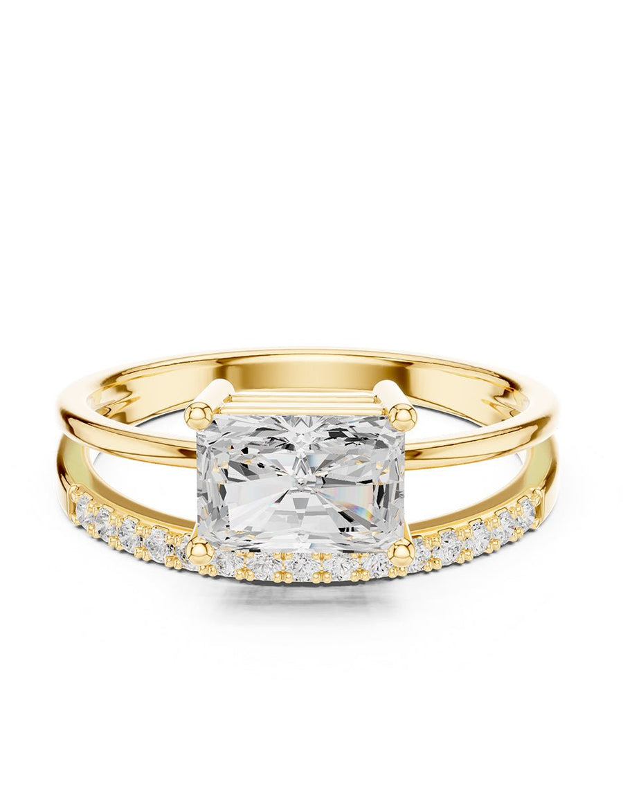 Anillo de compromiso - piedras laterales - AMORE223-EM-LG