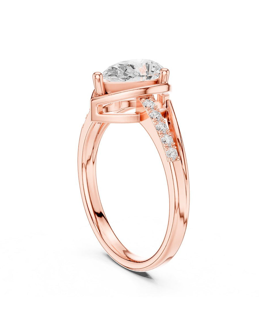Anillo de compromiso - piedras laterales - AMORE224-PE-LG