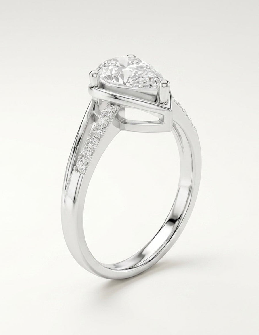 Anillo de compromiso - piedras laterales - AMORE224-PE-LG