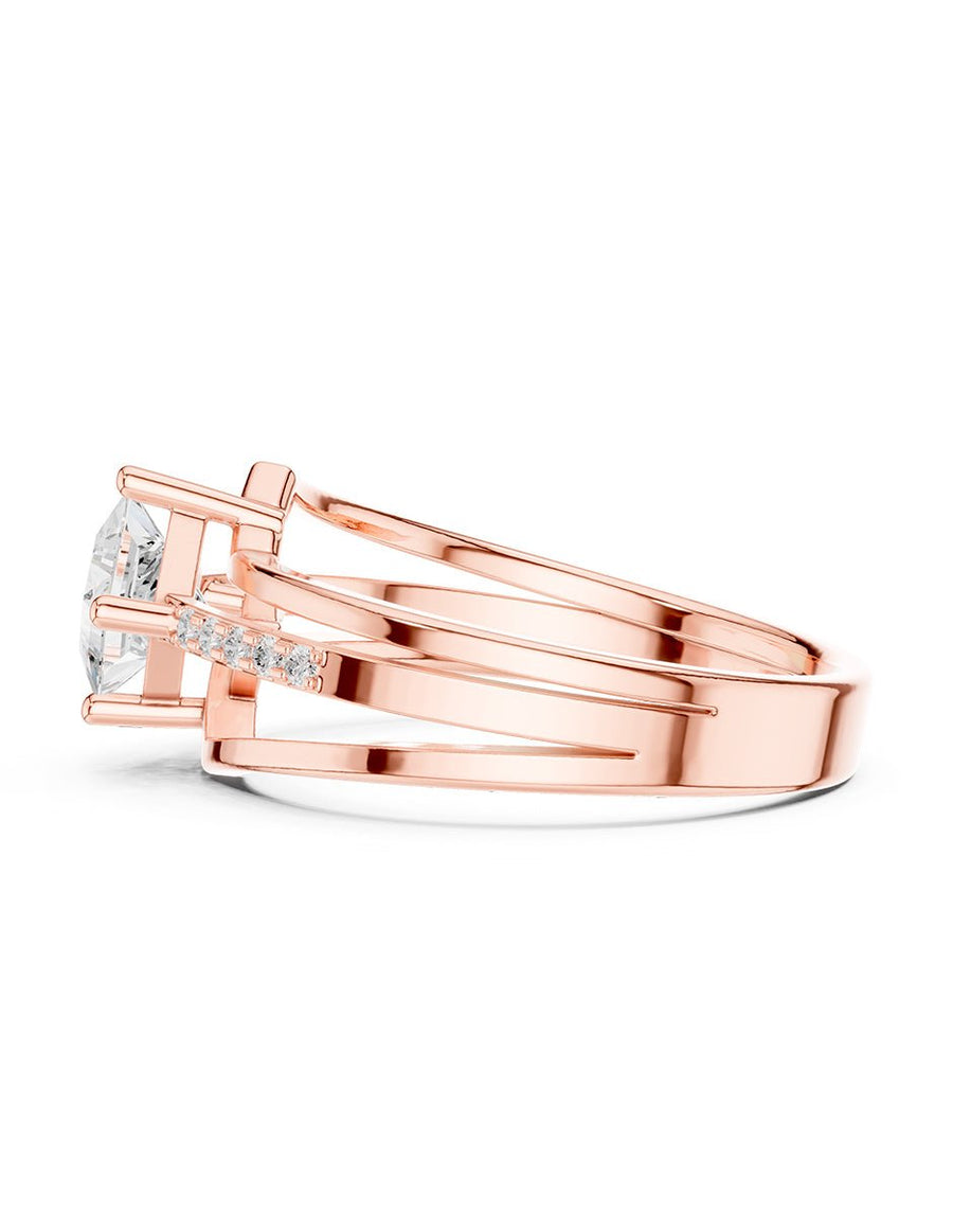 Anillo de compromiso - piedras laterales - AMORE225-PR-LG