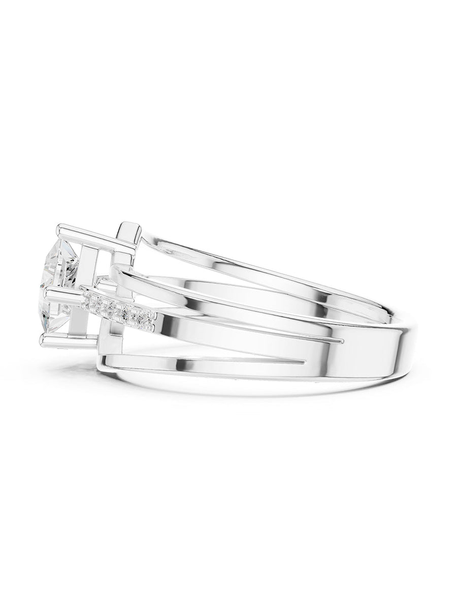 Anillo de compromiso - piedras laterales - AMORE225-PR-LG