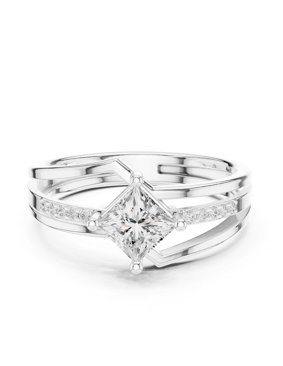 Anillo de compromiso - piedras laterales - AMORE225-PR-LG