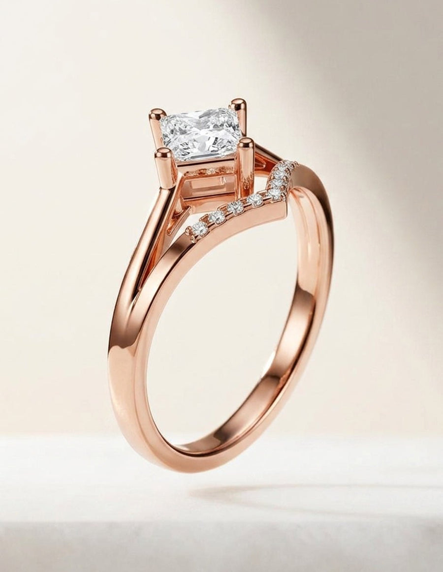 Anillo de compromiso - piedras laterales - AMORE226-PR-LG
