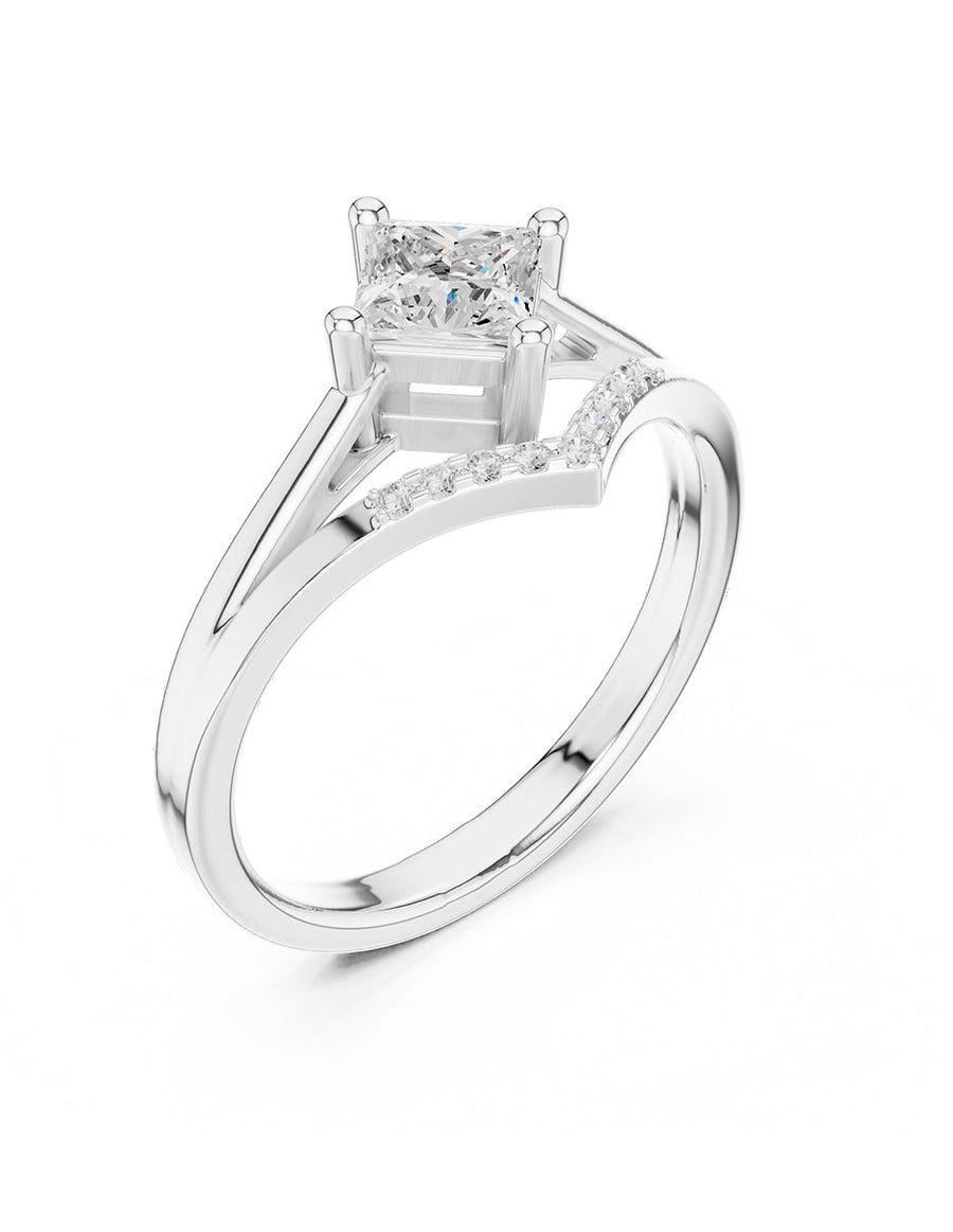 Anillo de compromiso - piedras laterales - AMORE226-PR-LG
