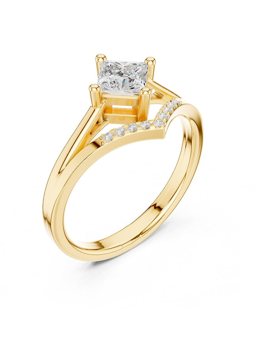 Anillo de compromiso - piedras laterales - AMORE226-PR-LG