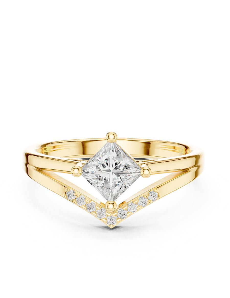 Anillo de compromiso - piedras laterales - AMORE226-PR-LG