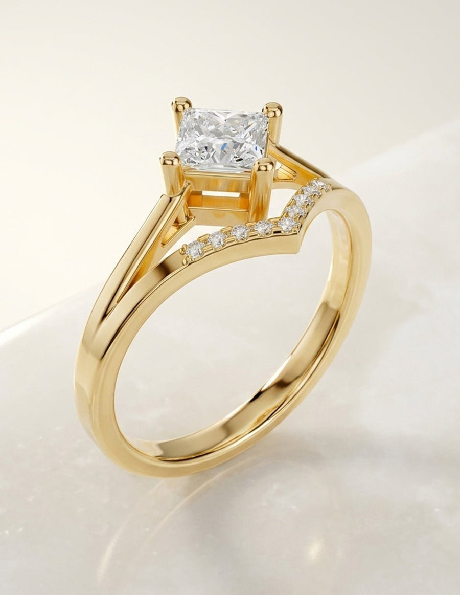 Anillo de compromiso - piedras laterales - AMORE226-PR-LG
