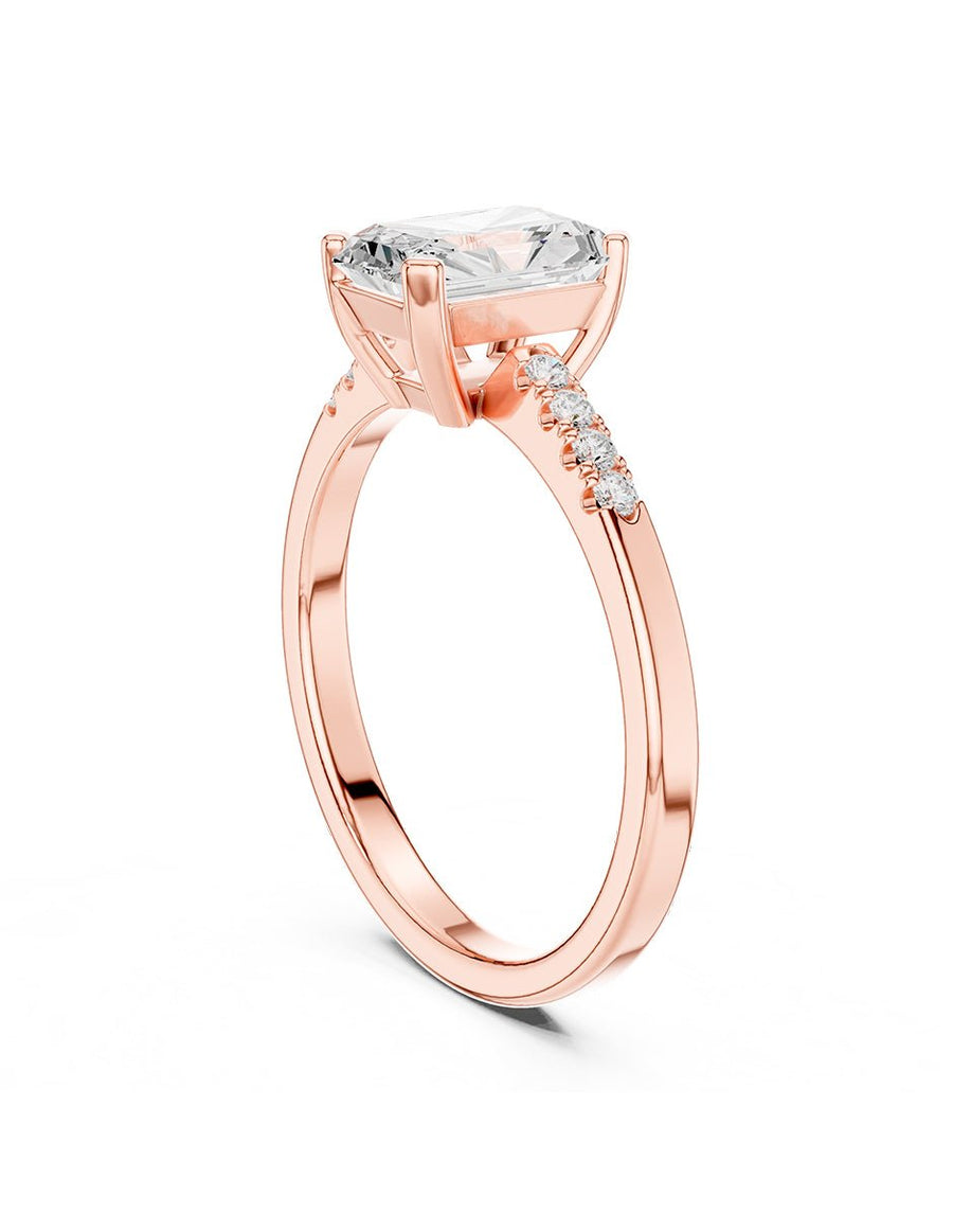 Anillo de compromiso - piedras laterales - AMORE227-EM-LG