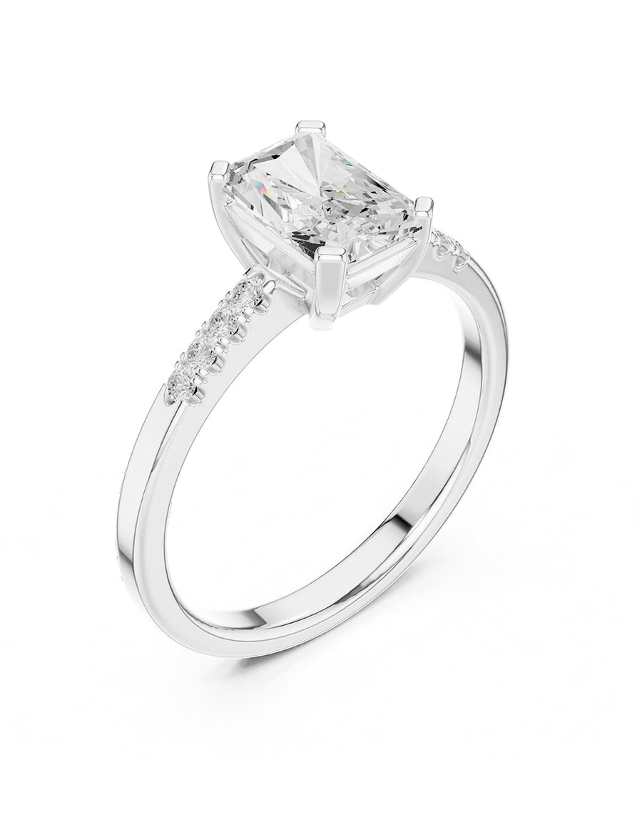 Anillo de compromiso - piedras laterales - AMORE227-EM-LG