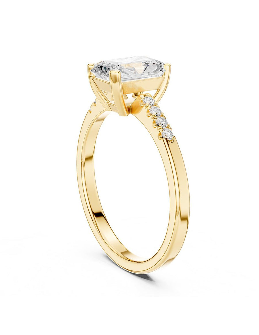 Anillo de compromiso - piedras laterales - AMORE227-EM-LG