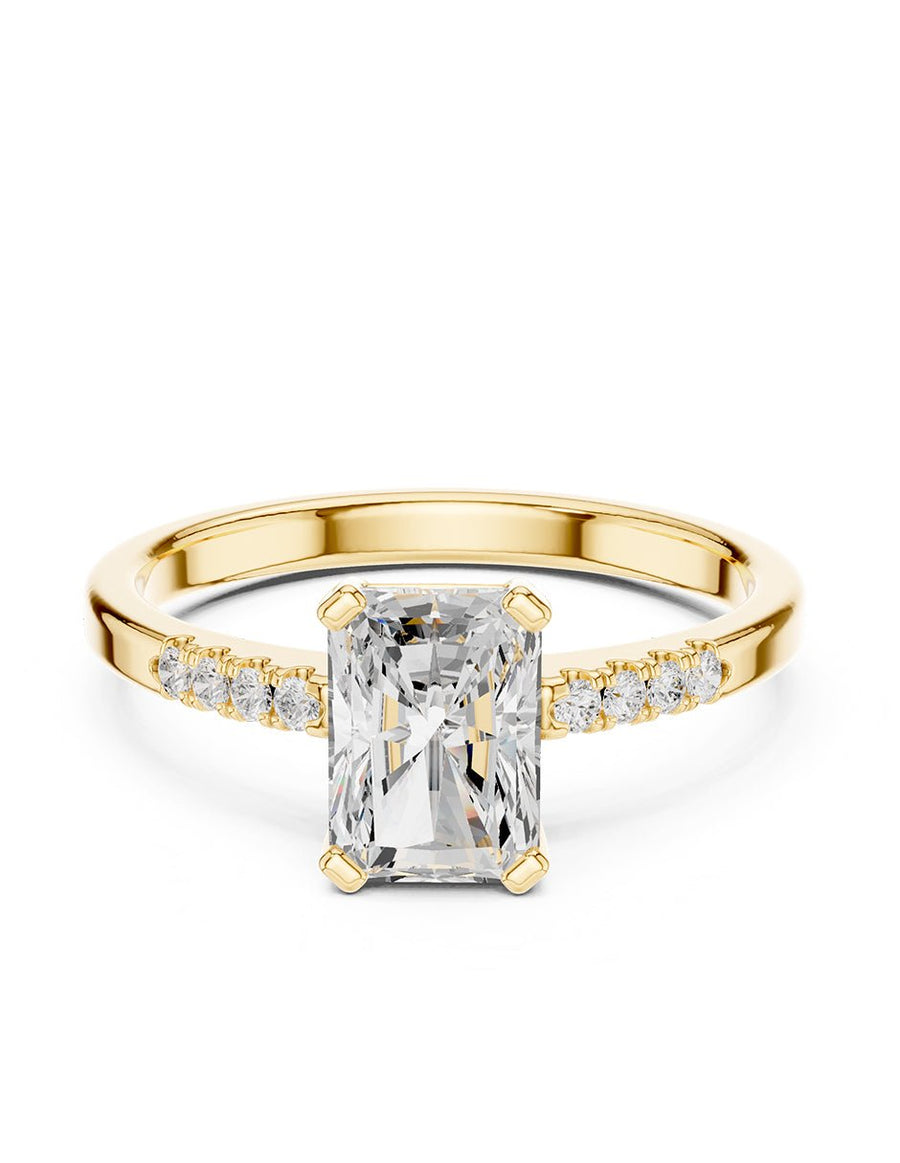 Anillo de compromiso - piedras laterales - AMORE227-EM-LG