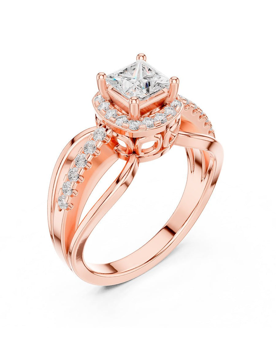 Anillo de compromiso - piedras laterales - AMORE228-PR-LG