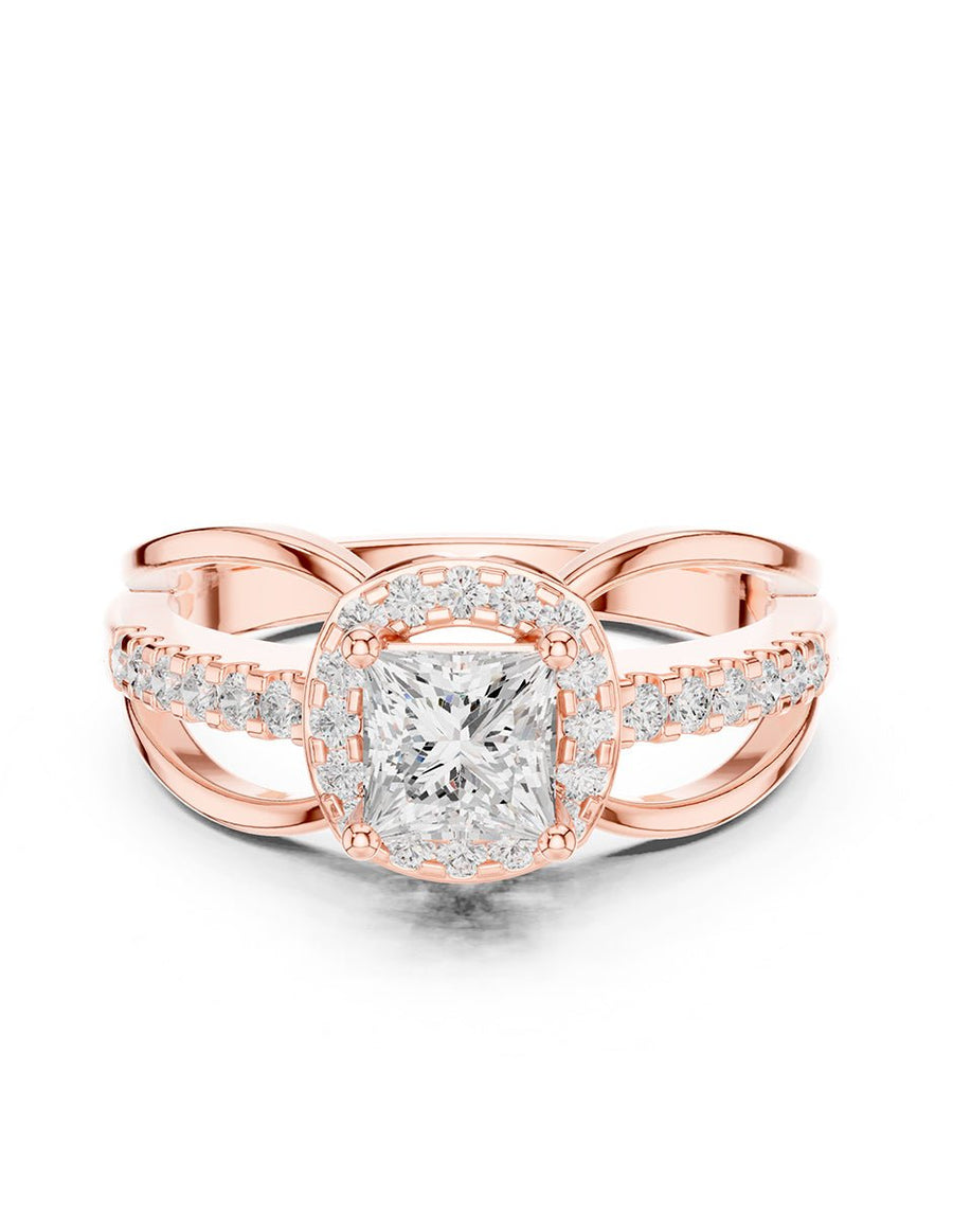 Anillo de compromiso - piedras laterales - AMORE228-PR-LG