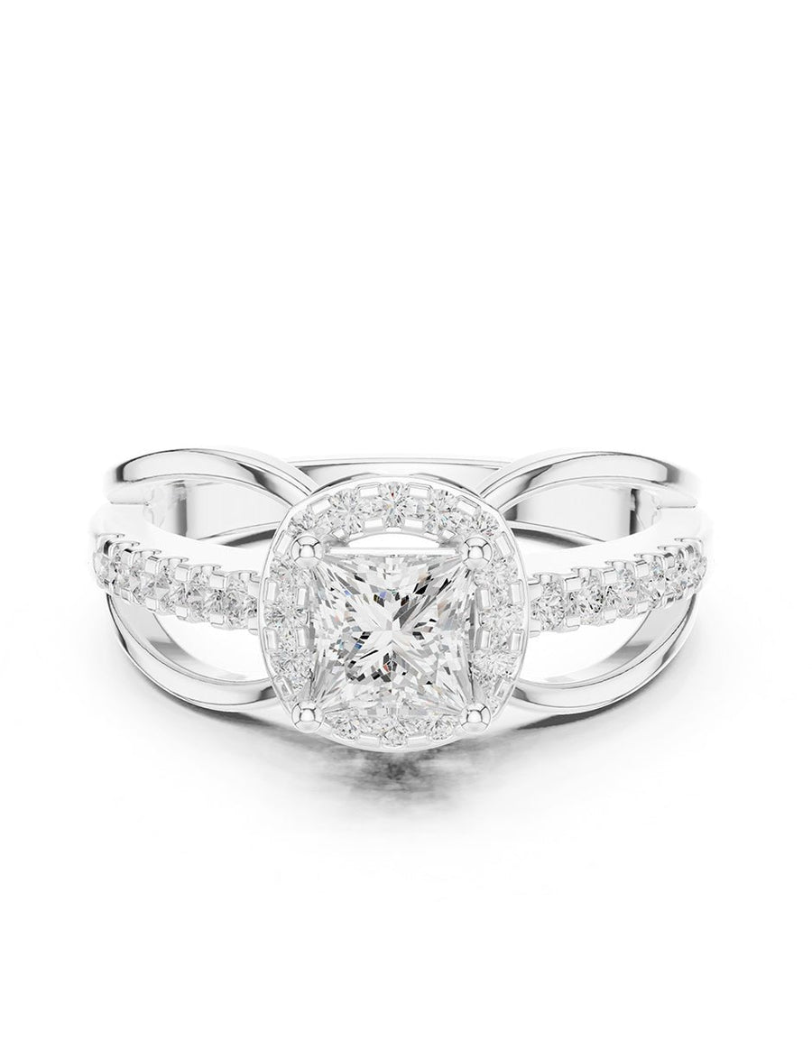 Anillo de compromiso - piedras laterales - AMORE228-PR-LG