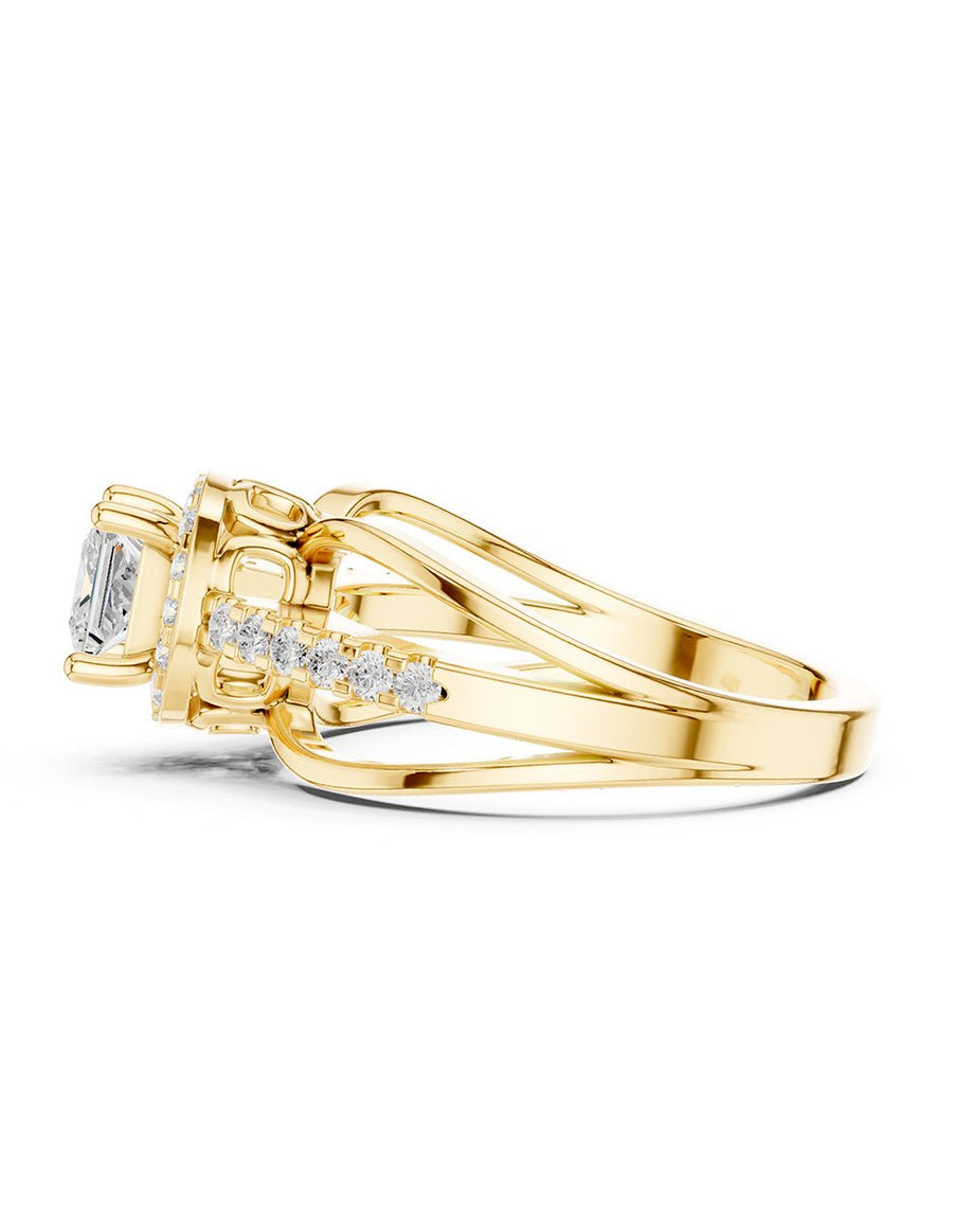 Anillo de compromiso - piedras laterales - AMORE228-PR-LG