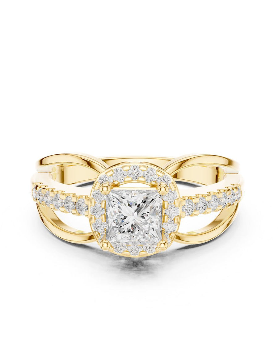 Anillo de compromiso - piedras laterales - AMORE228-PR-LG
