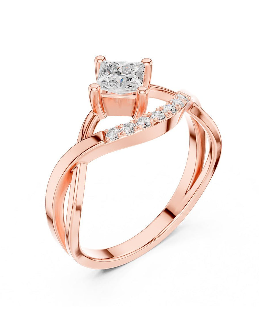 Anillo de compromiso - piedras laterales - AMORE229-PR-LG